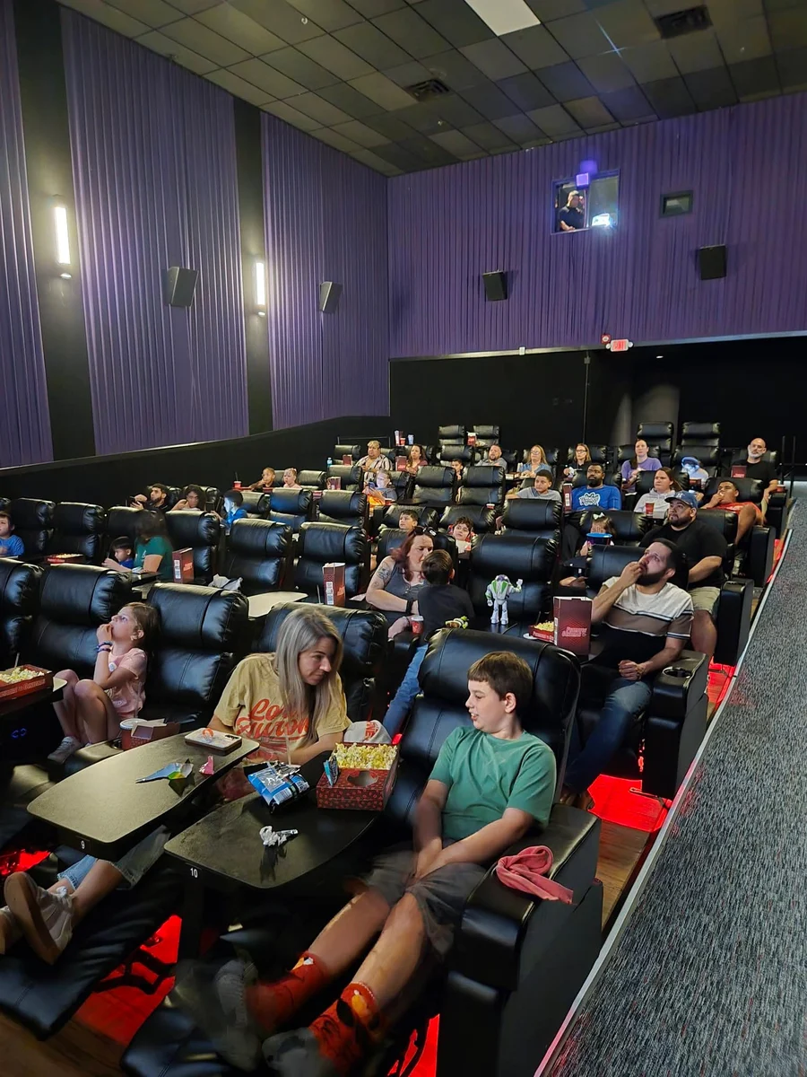 Families enjoying a calm, sensory-friendly movie day hosted by Fundamentally Awesome
